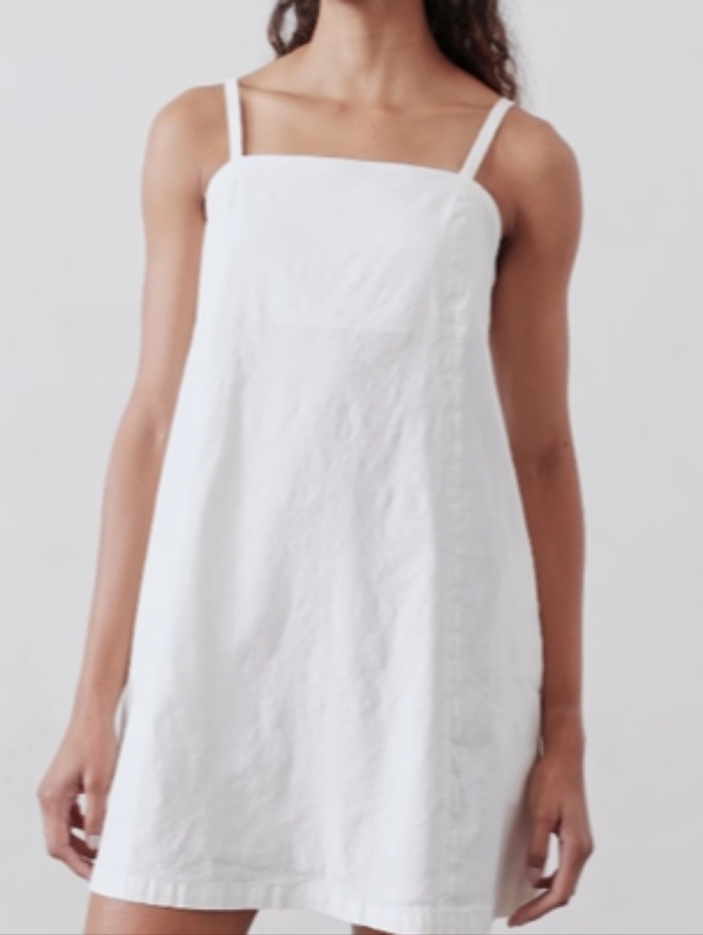 Athleta Mini White Linen Slip Dress With Pockets - NWTS - Size Large